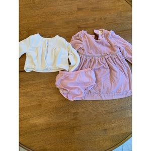 Baby GAP Velvet dress and cardigan set